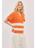 Stripe Knit Sleeveless Sweater