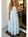 Floral Smocked Maxi Dress - Greige Goods