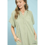 Vertical Stripe Shift Dress - Greige Goods