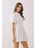 Eyelet Collared Front Button Dress