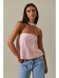 Strapless Scarf Satin Top