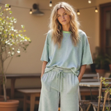 Striped Knit Top and Pants Set - Greige Goods