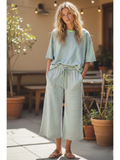 Striped Knit Top and Pants Set - Greige Goods