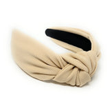 Beige Solid Color Top Knot Headband - Greige Goods