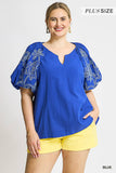 Curvy Girl Embroidered Blouse - Greige Goods