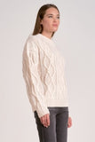 Cable Knit Crewneck Sweater - Greige Goods