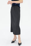 Liya Satin Midi Skirt - Greige Goods