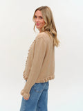 Chelsea Ruffle Trim Cardigan - Greige Goods