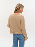 Chelsea Ruffle Trim Cardigan - Greige Goods