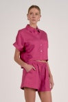 Button Up Collar Top - Greige Goods
