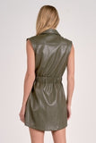 Leather Button Up Dress - Greige Goods