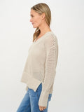 Crochet V-Neck Sweater - Greige Goods