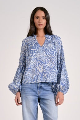 Bubble Sleeve Blouse - Greige Goods