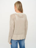 Crochet V-Neck Sweater - Greige Goods