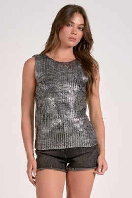 Metallic Crewneck Sweater - Greige Goods