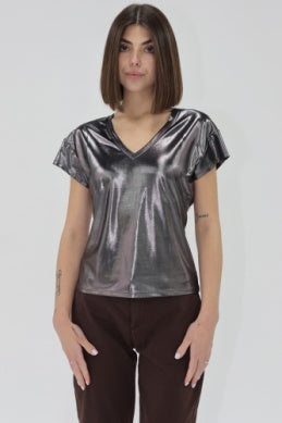 Lumi Metallic Top - Greige Goods