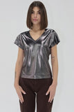 Lumi Metallic Top - Greige Goods