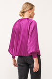 Deletta Satin Pleat Blouse