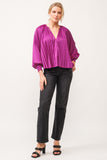 Deletta Satin Pleat Blouse