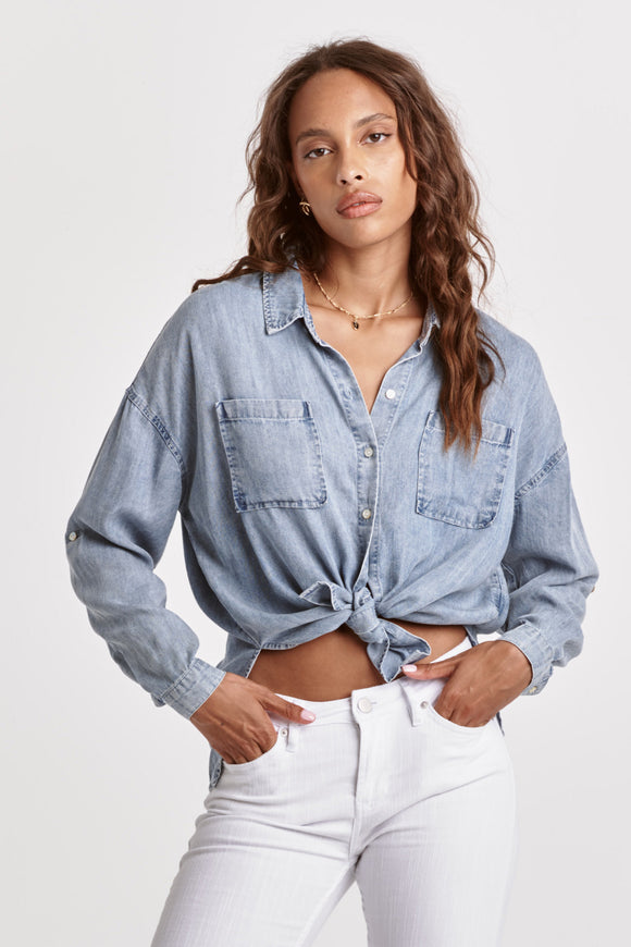 Ariana Denim Top - Greige Goods