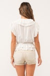 Tristen Ruffled Neck Top - Greige Goods