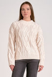 Cable Knit Crewneck Sweater - Greige Goods