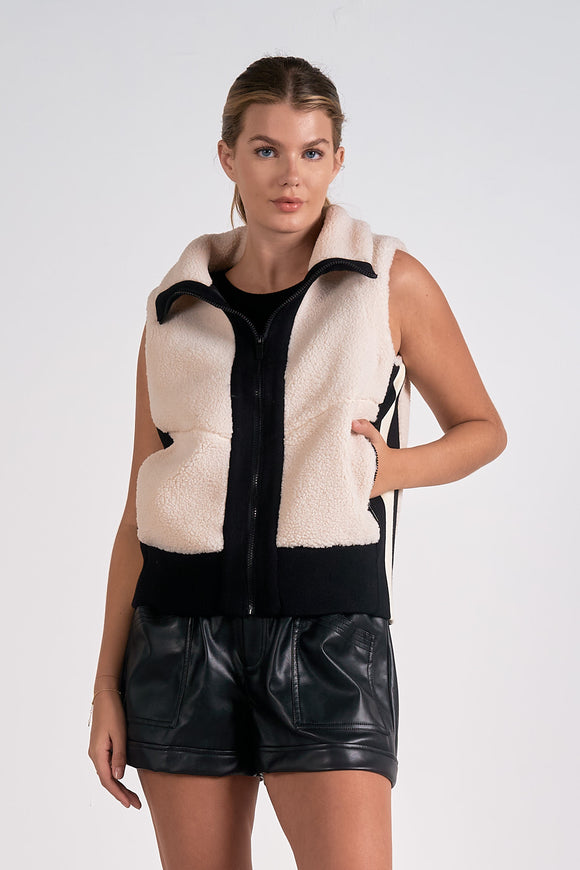 Fuzzy Vest Zip Up