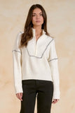 Quarter Zip Stitching Sweater