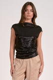 Open Back Metallic Top - Greige Goods