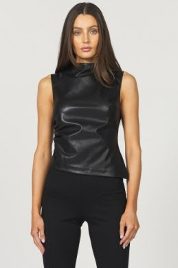 Shaunee Leather Top - Greige Goods
