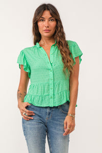 Doris Flare Top - Greige Goods