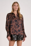 Printed Button Up Blouse - Greige Goods
