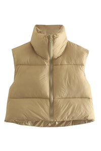 Full Zipper Puffer Vest - Greige Goods