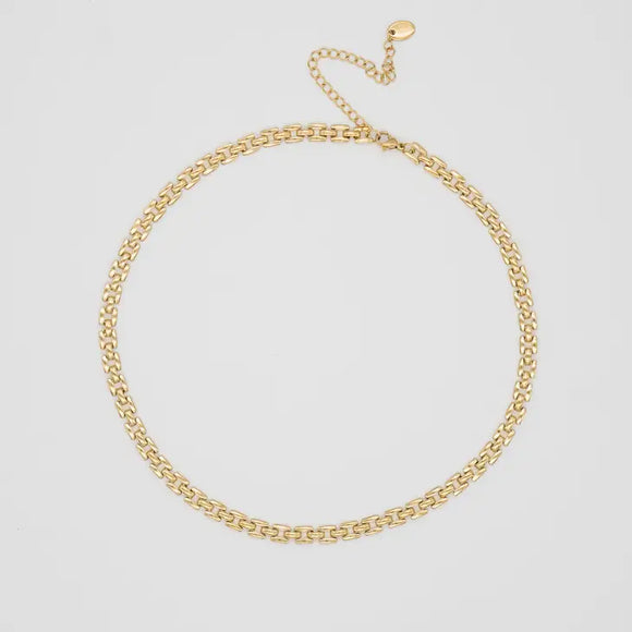 Squared Chain Necklace - Greige Goods