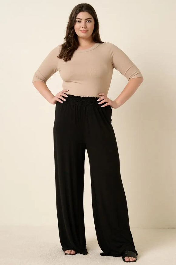 Wide leg sales pants for curvy