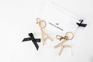 Pearl Letter Keychain - Greige Goods