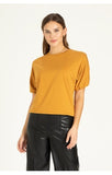 The Alexa Puff Sleeve Tee - Greige Goods