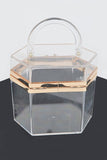 Clear Mini Clutch w/Handle - Greige Goods