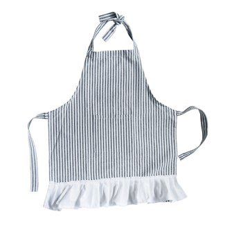 Cotton Striped Childs Apron - Greige Goods