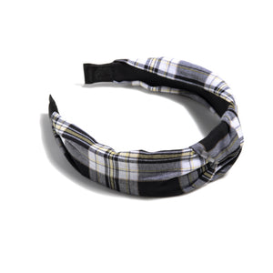 Knotted Plaid Headband - Greige Goods