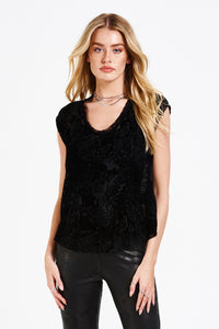 Yanis Velvet Printed Top - Greige Goods