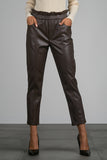 Ruffled Waist Leather Pant - Greige Goods